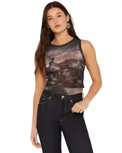 Youth In Revolt Women's In Midnight Mesh Tank Top - Ya4078-N368-C6995