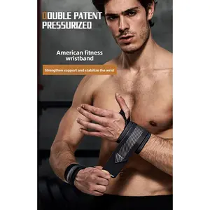 Fitness wristband for men, sports support gear, bench press assist strap, wrist pain relief, double-layer strength, adult-specific compression bandage