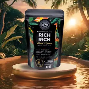 Rich Rich Hand Dipped Incense Cones Ritual Incense with Bergamot Saffron Leather Labdanum Amber Scent