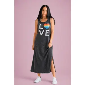 Love Tank Dress- Acid Wash