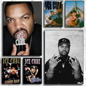 Old School I-Ice C-Cube Rapper Poster HD Sticky Waterproof Wall Art | High Quality Print Aesthetic Home Living Bedroom Bathroom hallway Decor Trendy Room Decoration | Multiple Size Options Available