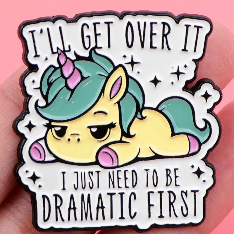 Adorable Colorful Fun Horse Enamel Brooch, Personalized Quote Design Zinc Alloy Badge, Fashion Bag Accessory, Stylish Clothing Accessory Gift, Cute Collectible