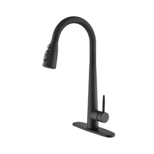 Kitchen Faucets with Pull Down Sprayer, High Arc Single Handle Stainless Steel Commercial Kitchen Faucet 1 or 3 Hole Sink Faucet for Farmhouse Camper Laundry Rv Bar