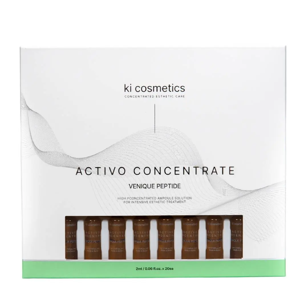 KI Cosmetics Activo Concentrate Venique Peptide Ampoule Set with Multi-Peptide Complex for Smoother, Firmer, Hydrated and Radiant-Looking Skin, Korean Skincare, 2ml x 20 Ampoules
