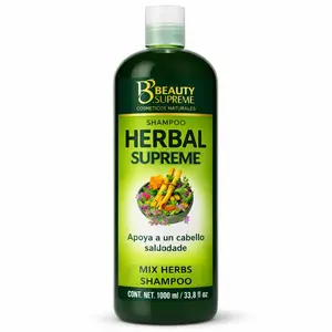 HERBAL Supreme Shampoo 33.8 fl oz Cacahuananche, Rosemary, Aloe, Neem, Horsetail, Nettle, Tepezcohuite & Natural Herbs (Cacahuananche, Romero, Savila, Neem, Cola caballo, Ortiga, Tepezcohuite)