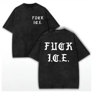100% Washed Cotton Fck Ice Unisex T-Shirt, Vintage Funny Political Shirts, Pro Immigration Tshirt, Anti-ICE Tee