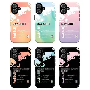 Night Shift Energy Drinks Inspired Limited Edition Phone Case, Gradient Pastel Blue Pink Yellow Green Neon Edition Night Shift Edition Retro Energy Drink Design, Compatible with iPhone X, 11, 12, 13, 14, 15, 16, 17 & more
