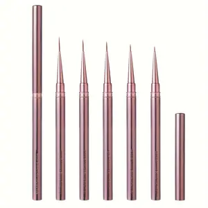 5pcs Premium Nail Art Brush Set – Ultra-Fine Detailing & Linework Brushes with Luxe Metal Handles, Salon-Grade Precision Tools for Professional Nail Design
