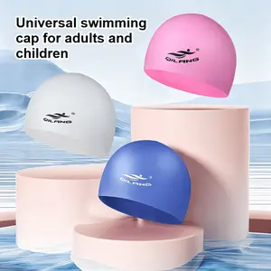 Silicone Swim Cap for Adults & Kids, Waterproof Comfortable No Pull Hair Swimming Cap, Stretch Non-Slip Swim Hat for Men Women & Teens, Solid Color Options, Perfect for Summer Vibes & Pool Fun