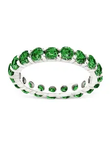 Sterling Silver Gracie Emerald CZ Eternity Ring