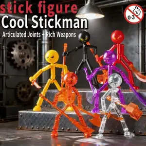6-Piece High-Quality Stick Figure Building Blocks Kit, Collectible Action Figures, Educational Toys for Kids, Intellectual Gift Set