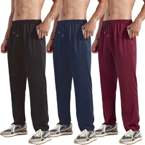 3-Pack Men's Mesh Jogger Pants, Comfortable Athletic Pants with Pockets for Active Wear, Lightweight & Breathable joggers