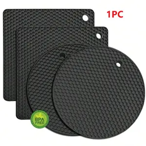 1pc Heat Resistant Silicone Mats, Multipurpose Non-Slip Silicone Insulation Pad for Kitchen, Pot Holders, Spoon Holder, Anti-scald Placemat Coaster, Kitchen Coasters, Kitchenware Accessories