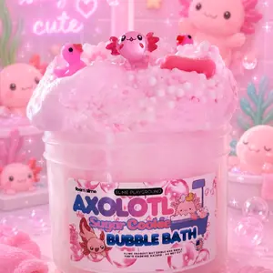 Axolotl Sugar Cookie Bubblebath Slime - 8 oz Jar - Non-Sticky - Sensory