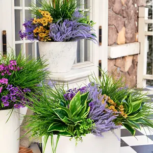 18-piece set of rosewood imitation plants, Artificial Flowers For Outside, perfect for indoor and outdoor decoration, ideal for spring/summer hanging plants, gardens, porches, window boxes and farmhouse weddings, best for Christmas and Thanksgiving