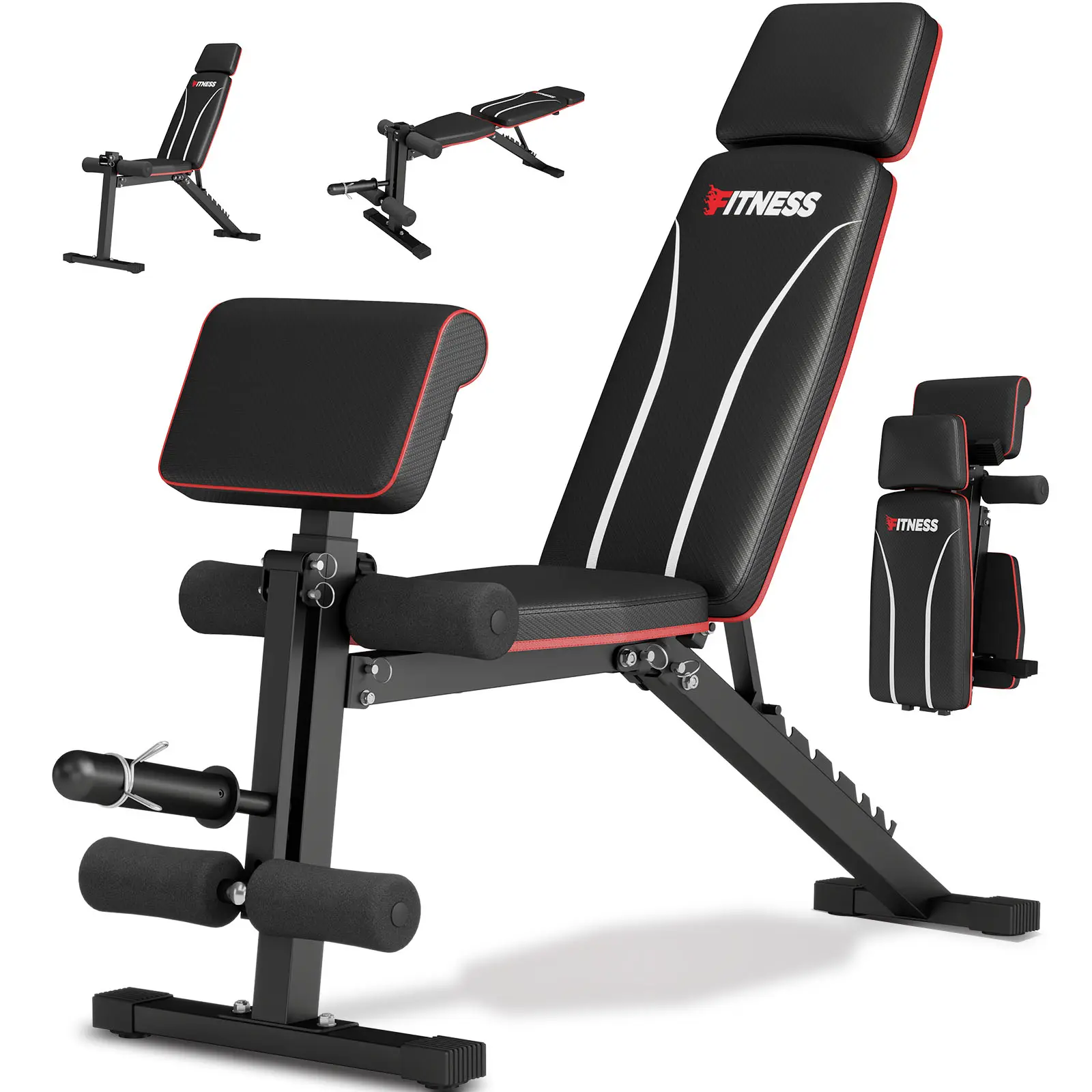 Adjustable Weight Bench,Workout Bench Press for Home Gym, Foldable Incline Decline Sit up Exercise Bench for Full Body Strength Training