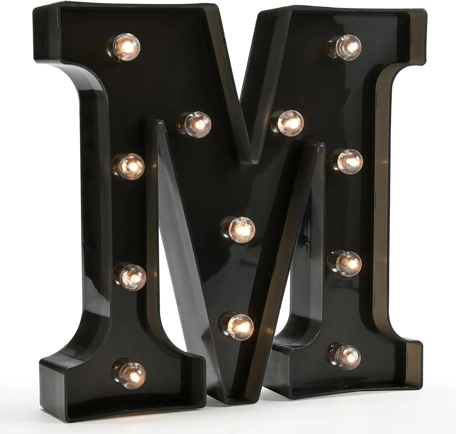 Light Up Black Alphabet Marquee Letters Sign LED Marquee Number Lights Sign for Night Light Home Bar Christmas Party Lamp Wedding Birthday Decoration M