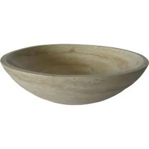 Novatto NOSV-BTCH Beige Travertine Vessel Sink & Chrome Umbrella Drain