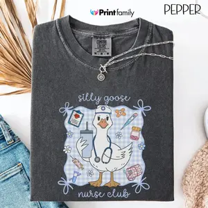 Silly Goose Nurse Club Shirt Comfort Colors, Funny Nurse Tee, Nursing Student Gift, RN Tshirt, Nurse Practitioner T-Shirt, ER Nurse - Printfamily