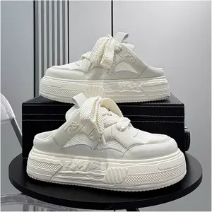 Men's Half Slip‑On Platform Real Shoes, 2026 Shoes To Buy Shoe Collection, Cheap Sneakers For Men, Zapato Para Hombre, Breathable Patched Design Casual Athletic Running Shoes for Daily Wear