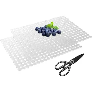 Kitchen Sink Mat for Stainless Steel/Ceramic Sinks,2 Pack Sink Protectors for Kitchen Sink with , Fast Draining,Easy to Clean,DIY Cut,15.7 X 11.8 Inch(Transparent)