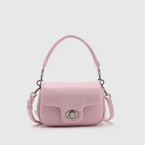 URBAN REVIVO 2026 Spring Pastel Puffy Artificial Leather Top-Handle Crossbody Bag for Women - Chain-Detail Strap, Front Pocket, UAYB60033, trending purses for 2026, contemporary women's handbags
