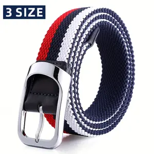 Three-Color Woven Golf Elastic Belt Unisex High-Quality Casual Pants Belt