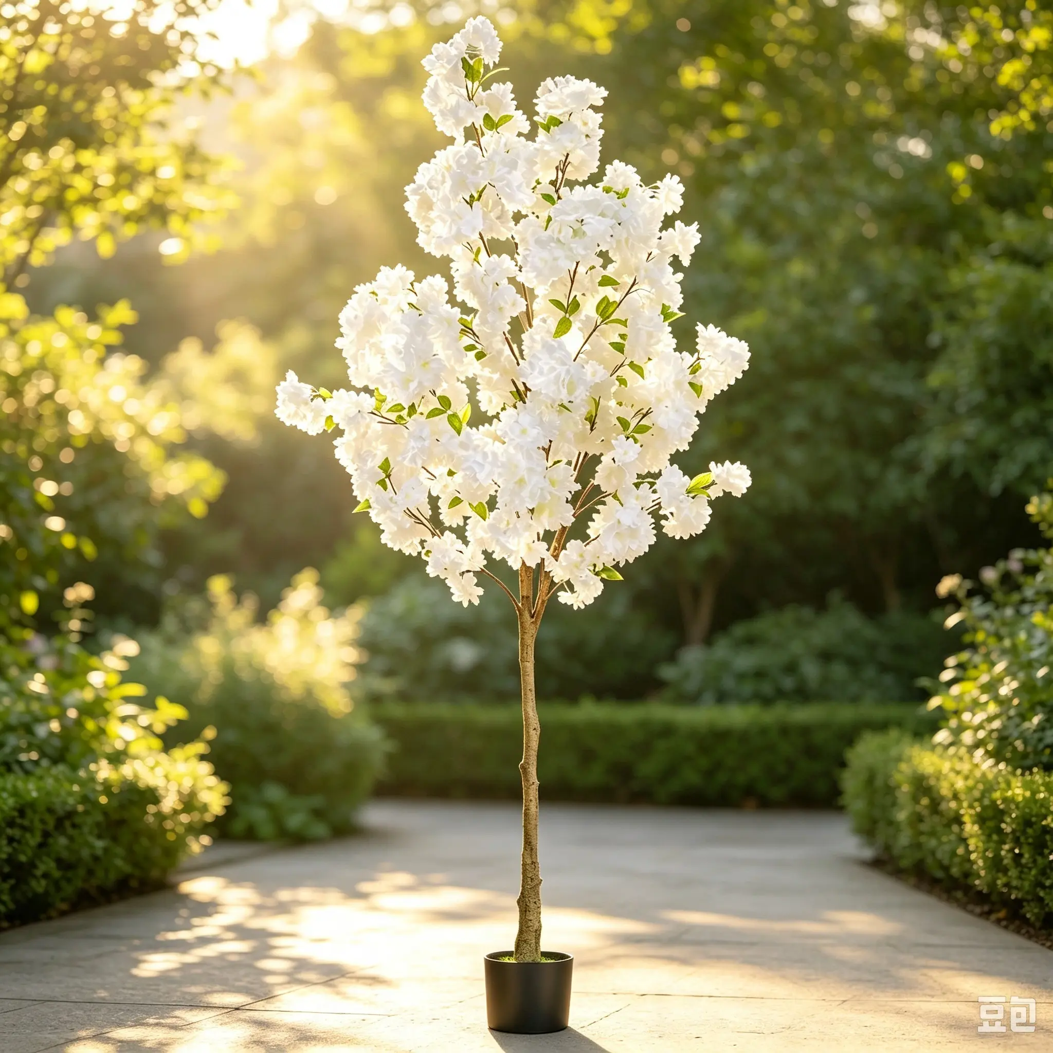 5.2FT (62 in) artificial cherry trees, artificial cherry trees in nurseries, realistic fake flower trees for indoor home decoration, and artificial floor plants for outdoor simulation plants for living room porches, porches, offices and weddings.