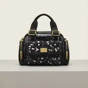 Crocodile Pattern Diamond-Encrusted Ladies’ Handbag, High-Quality Multi-Pocket Painted Genuine Leather Tote Bag, Fashionable Crossbody Bag Suitable for Both Casual and Formal Occasions