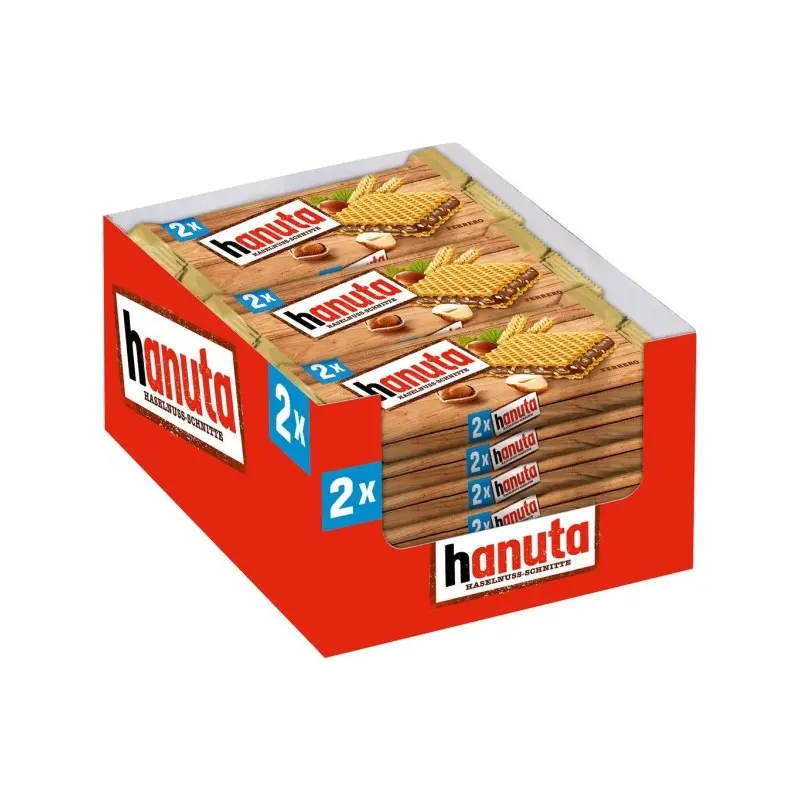 Hanuta "Wafer with Hazelnut and Cocoa" 2ct/ 1.5 oz. Snack Sweet Cocoa Hazelnut Wafer Snacks Trending Chocolate Dessert