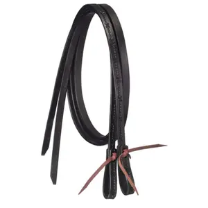 8 foot Barbed Wire Tooled Split Reins