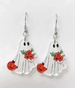 Acrylic earrings horror goth gift ghost cute kawaii