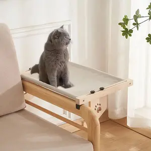 Cat Hammock Hanging Cat Bed Portable Removable Window Balcony Cat Hammock Wooden Assembly Indoor Bedside Bed Pet Nest