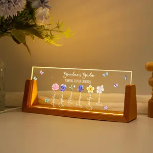 Personalized Gifts for Mom, Grandma Gifts, Custom Flower Wood Sign, Mom Birthday Gift, Grandma's Garden, Gifts for Grandma from Grandkids