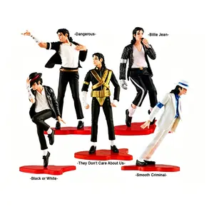 Michael Jackson Action Figure 11.5cm Collectible MJ Smooth Criminal Moonwalk PVC Model Desk Display Decor Toy Gift for Music Fans Collectors Birthday Christmas Limited Edition