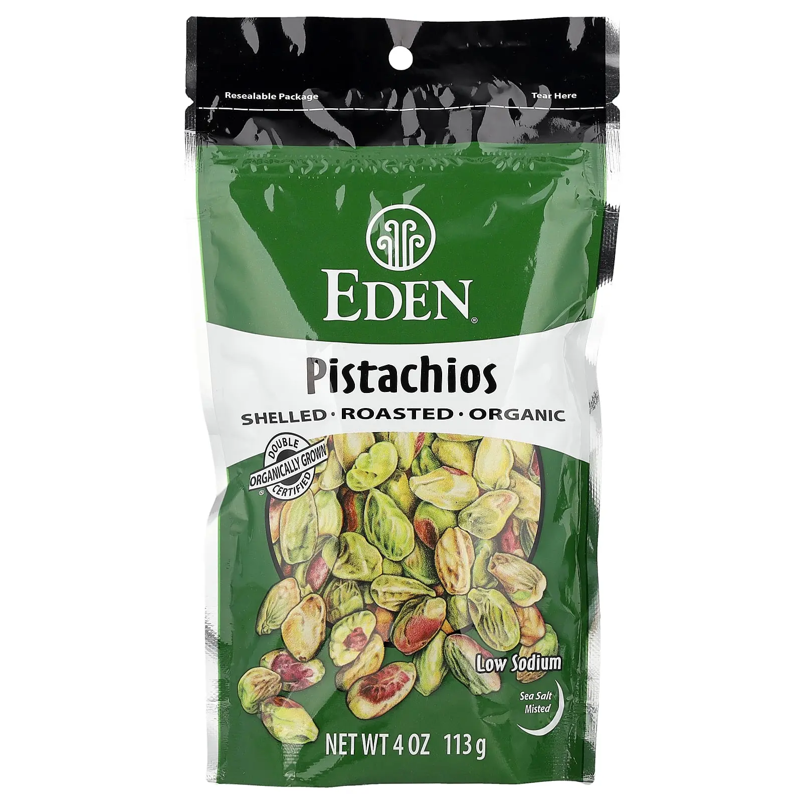 Eden Foods Organic Pistachios, Sea Salt Misted, 4 oz (113 g)