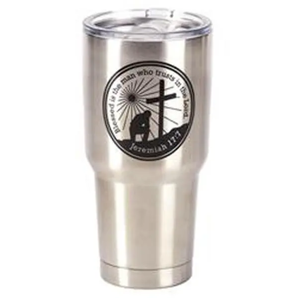 Dicksons SSTUM-16 8 x 4 in. 30 oz Man of God Stainless Steel Tumbler with Lid