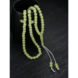 1 Piece of Vintage Light Green Hand Woven Bead Necklace, Suitable for Men and Women's Prayer and Worship Jewelry, Thanksgiving and Ramadan Gifts