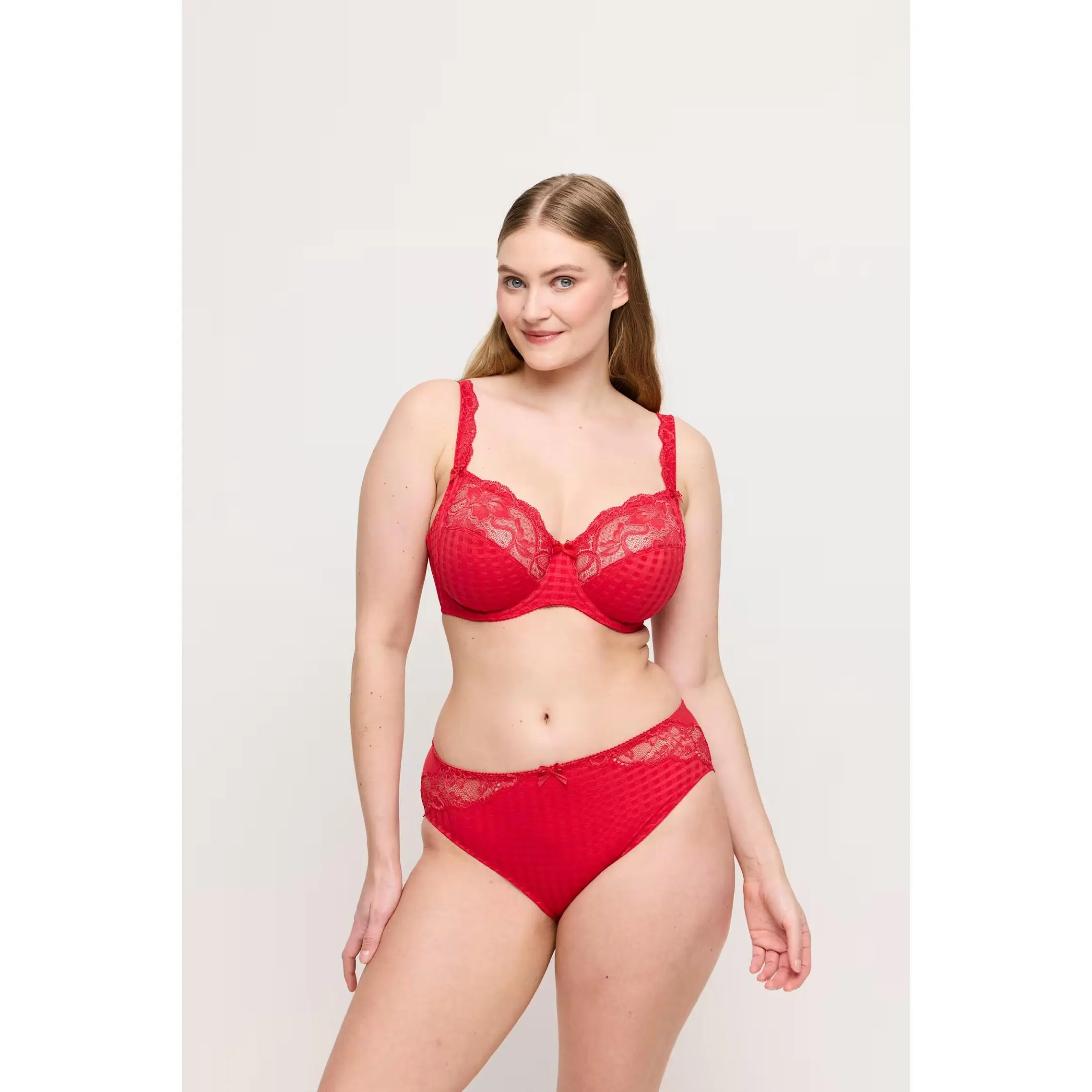 Women's Prima Donna Madison Full Underwire Bra - Elastic Straps, Custom Fit, Matching Check Style, Lace Details, Smooth Finish - F-G-H Cups