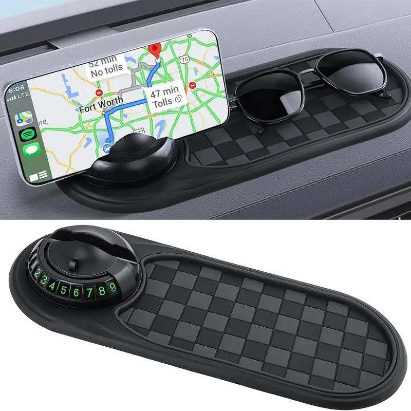 Automotive Anti-slip Pad Car Mobile Phone Stand Dashboard Decorative Pad Mobile Phone Rotary Stand High Temperature Durable High End Square Creative Interior Accessories Car Storage Pad