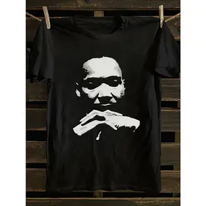 Retro Horror Icon Count Dracula Graphic T-Shirt, Vintage Gothic Vampire Silhouette Print Tee, Classic Monster Halloween Casual Streetwear Top