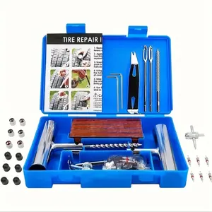 58-Piece Tire Repair Tool Kit Box, Tire Patch Repair Kit, Essential Car Maintenance Tools Set, Durable & Portable Design, Perfect for Emergency Use