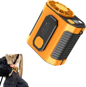 Portable Summer Personal Waist Rechargeable 5000mAh Fan, 3 Speeds 5300RPM Airflow, 8H Runtime, LED Light, Wearable Belt Fan for Outdoor, Jobsite, Farms, Traveling, Fishing