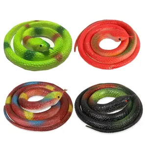 4 Realistic Rubber Snake Pranks, Fake Snake for Jokes, Scare Birds Squirrels Mice, Funny April Fools Entertainment, Multi-Functional Scare Device
