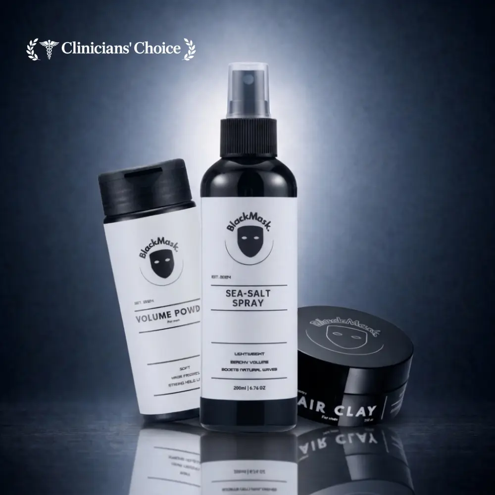 BlackMask The Ultimate Styling Bundle - Sea Salt Spray, Texture Powder, & Hair Clay for Natural Volume & Strong Hold