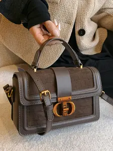 Women's Unique Niche-Style Small Square Crossbody Bag, Casual Purse with Luxury Stitching and Metal Buckle Closure, Sleek, Versatile and Retro-Textured, Perfect for Daily Commute, Shopping and Dating