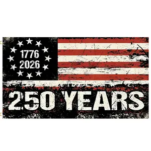 3x5Ft 250th Anniversary Flag,1776-2026 250 Years American Design Distressed Polyester