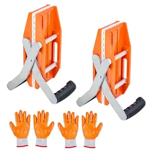 fathersdaygift VEVOR Double Handed Stone Carrying Clamps, 660 lbs Load Capacity, 2 Pack Granite Panel Carriers Lifting Tools with Rubber-lined (0-2.36 Inches), Heavy Duty lifting Clamps for Plywood, Glass, Granite