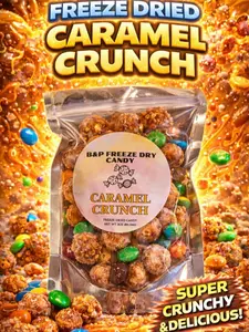 Caramel Crunch - Freeze Dried Caramel M&M's Airy Crunchy Candy That Melts In Your Mouth Sweet Irresistible Snack Made In The USA