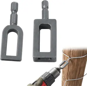 Electric Drill Wire Twisting Tool, Heavy Duty Wire Twister for Drill with 1/4" Hex Shank, Professional Wire Twisting Tool for Fencing, Rebar Tying, and Construction, Alloy Steel (2pcs)